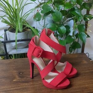 Dream Pairs Strappy Red Heels